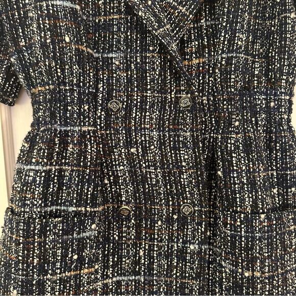 Sandro Paris Alizou double-breasted bouclé-tweed mini dress - Picture 2 of 11